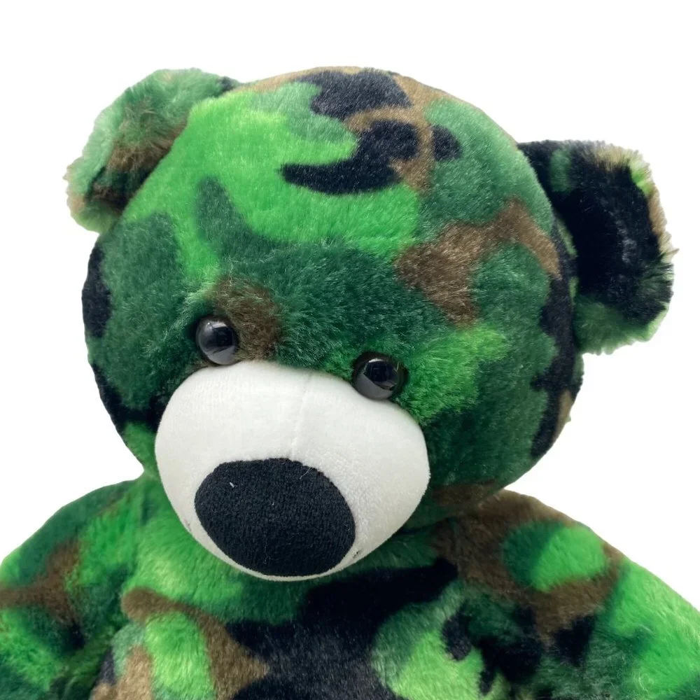 Build-A-Bear Army Camo Camouflage Green Stuffed Teddy Animal‎ Toy BAB Plush 2017